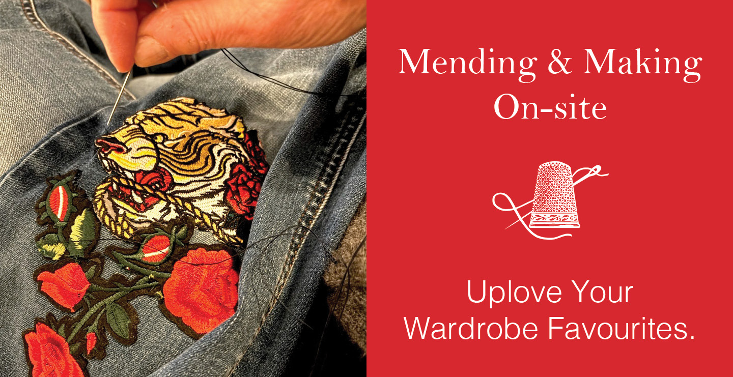 Mending and making on-site at Amo and Pax.